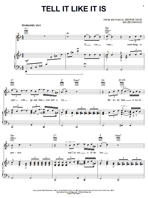 Aaron Neville Tell It Like It Is Sheet Music