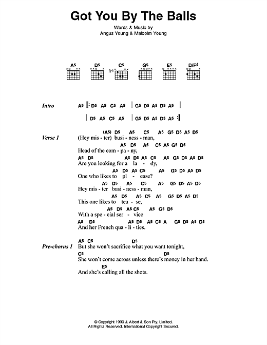 AC/DC Got You By The Balls Sheet Music