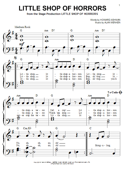 Alan Menken Little Shop Of Horrors (from Little Shop of Horrors) Sheet Music