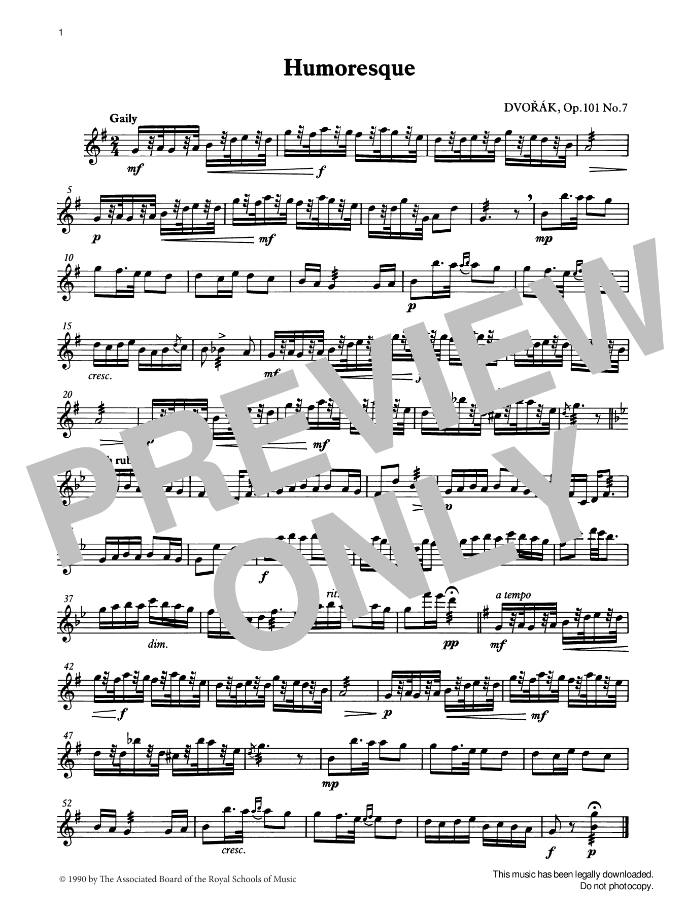 Antonin Dvorak Humoresque (score & part) from Graded Music for Tuned Percussion, Book III Sheet Music
