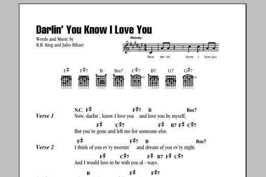 B.B. King Darlin' You Know I Love You Sheet Music