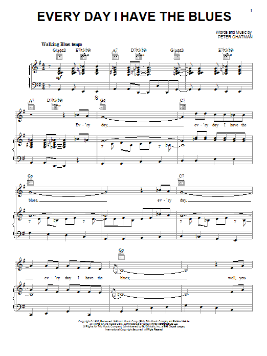B.B. King Everyday I Have The Blues Sheet Music