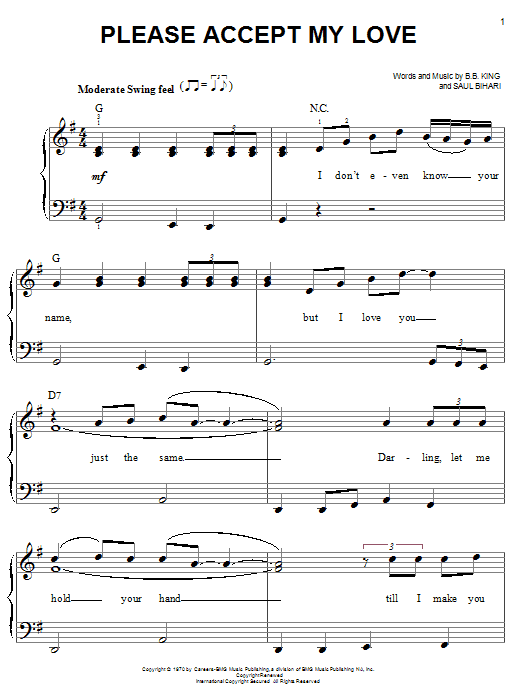 B.B. King Please Accept My Love Sheet Music