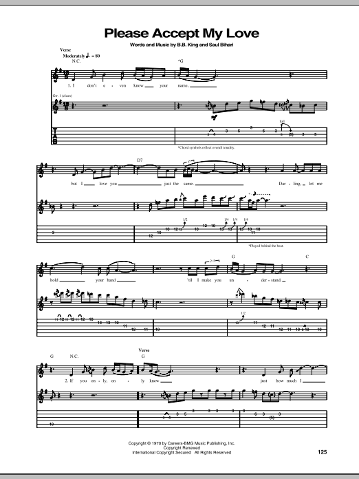 B.B. King Please Accept My Love Sheet Music