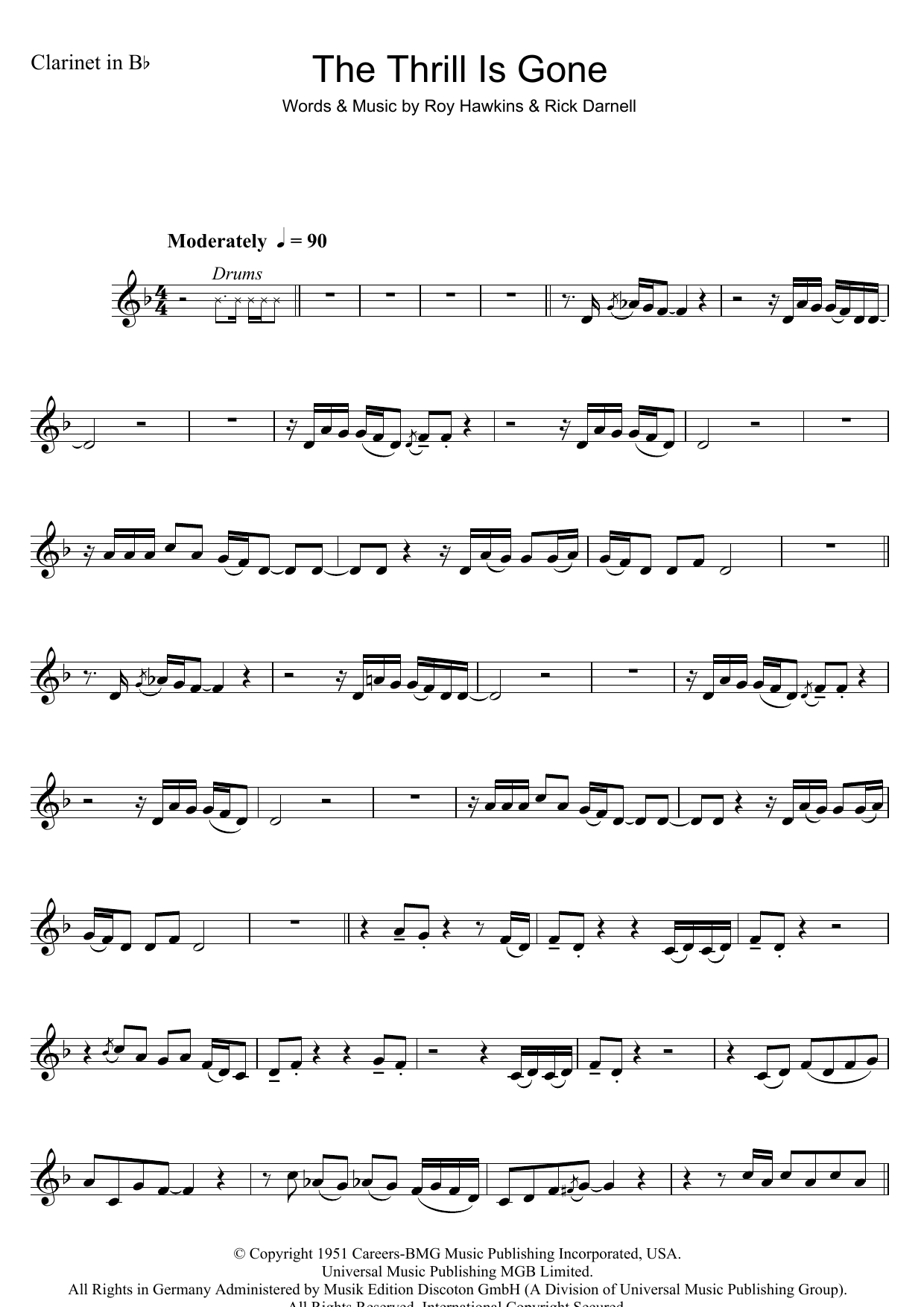 B.B. King The Thrill Is Gone Sheet Music