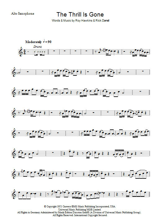 B.B. King The Thrill Is Gone Sheet Music