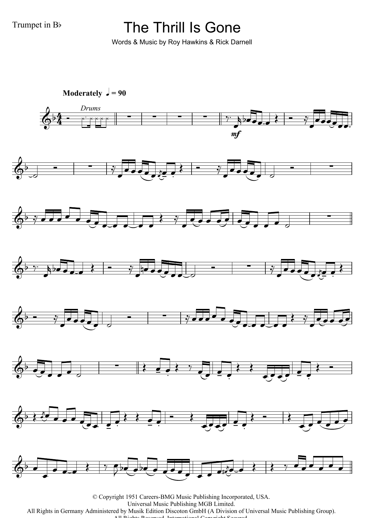 B.B. King The Thrill Is Gone Sheet Music