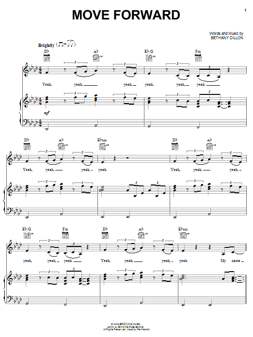 Bethany Dillon Move Forward Sheet Music