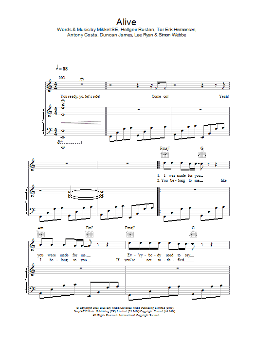 Blue Alive Sheet Music