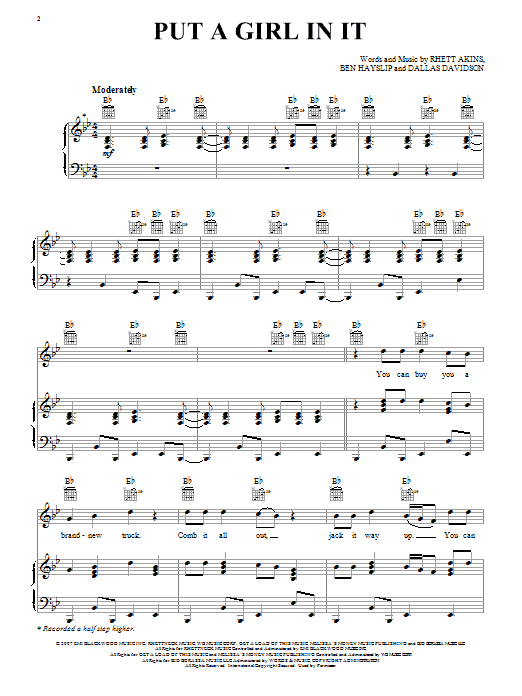 Brooks & Dunn Put A Girl In It Sheet Music