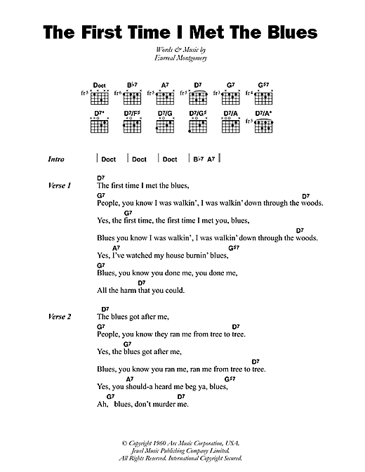 Buddy Guy The First Time I Met The Blues Sheet Music