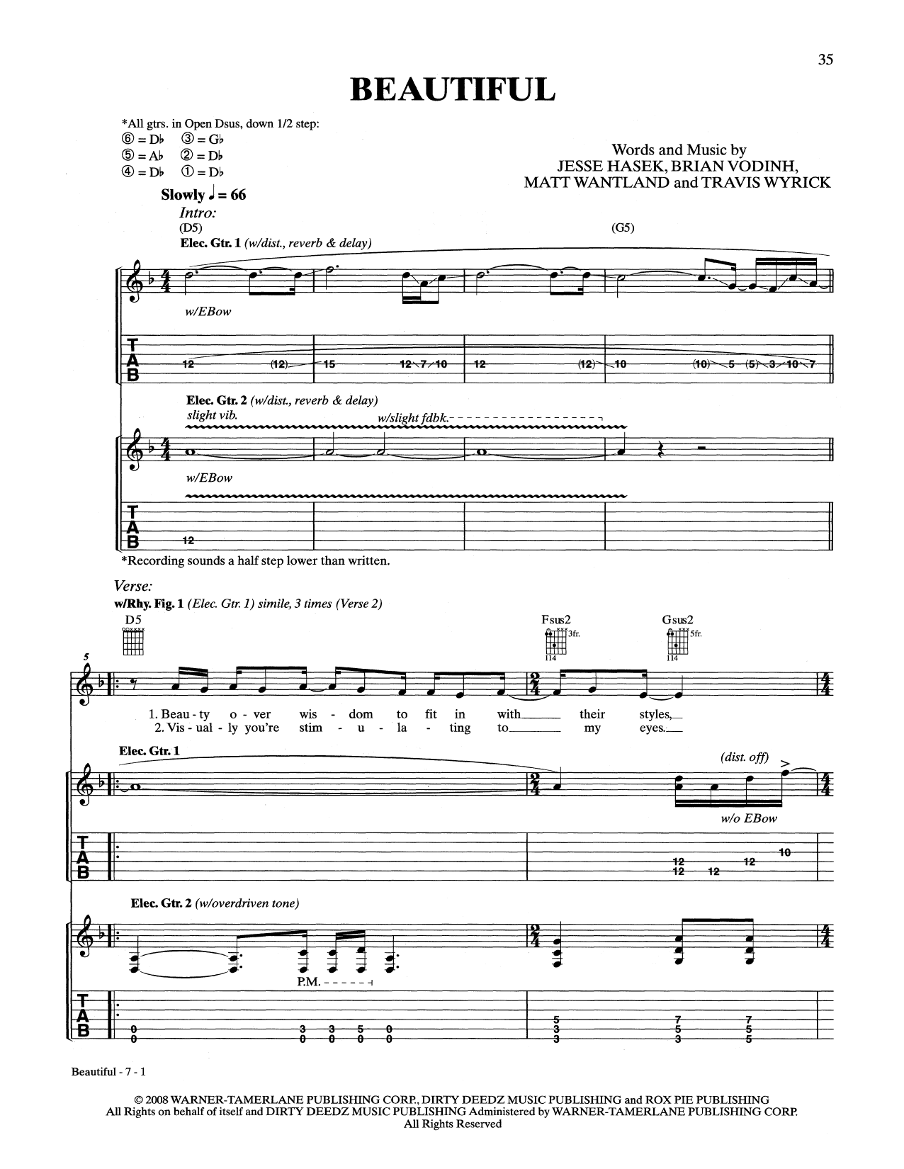 10 Years Beautiful Sheet Music