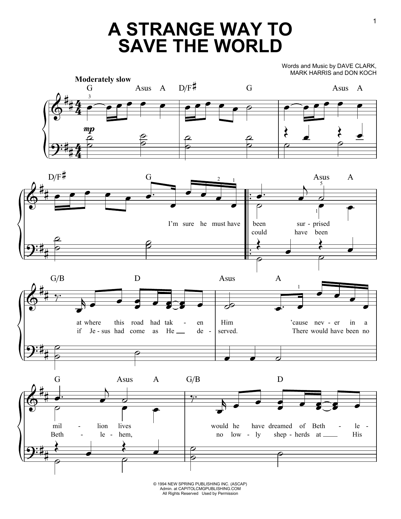 4Him A Strange Way To Save The World Sheet Music