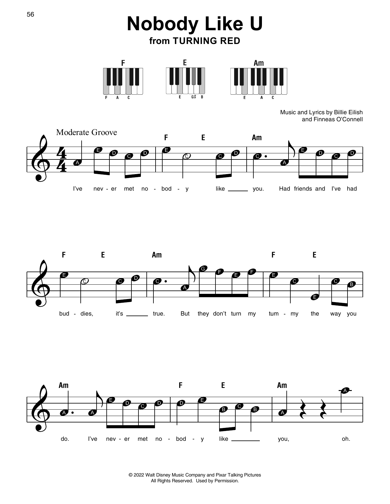 4*TOWN Nobody Like U (from Turning Red) Sheet Music