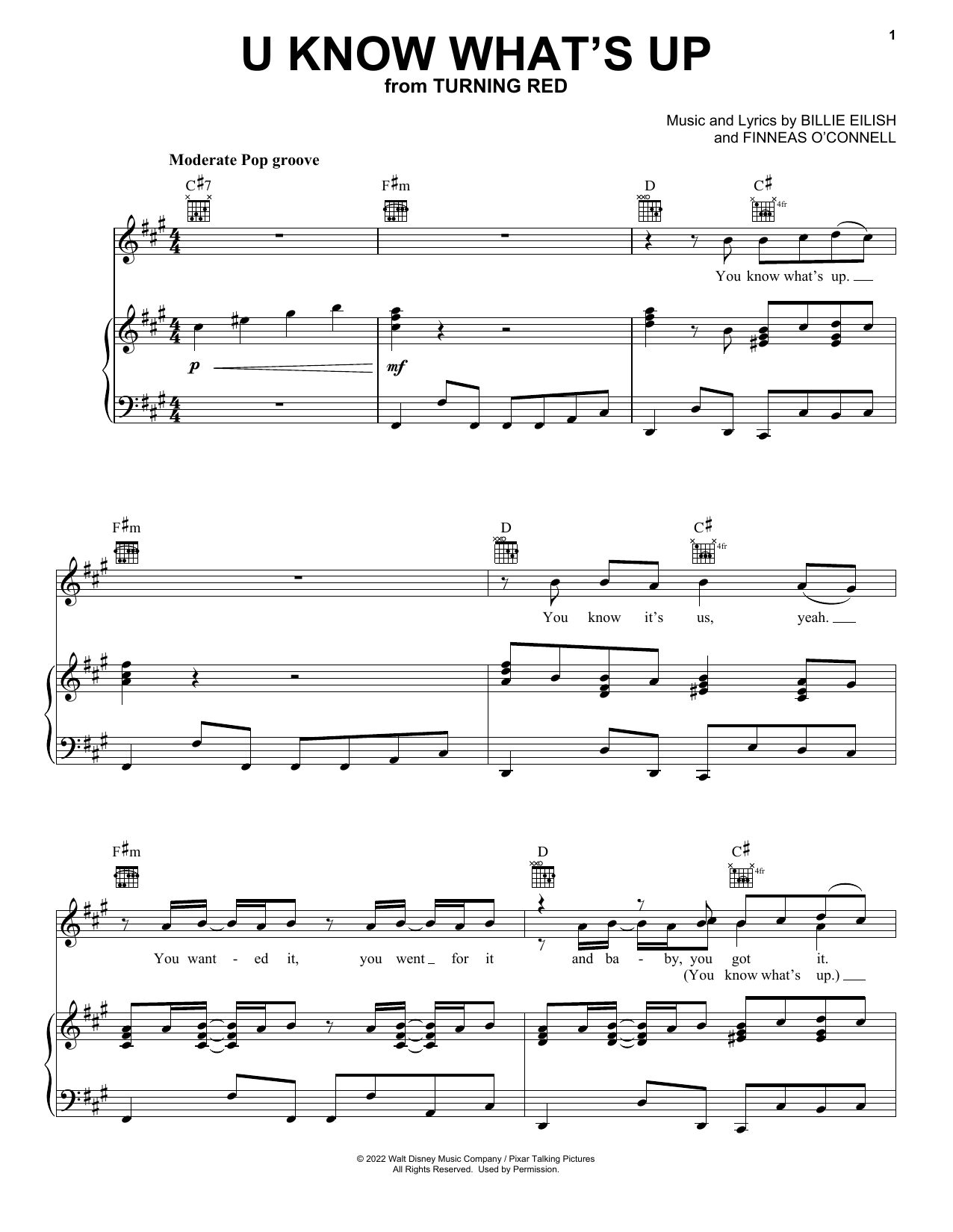 4*TOWN U Know What's Up (from Turning Red) Sheet Music