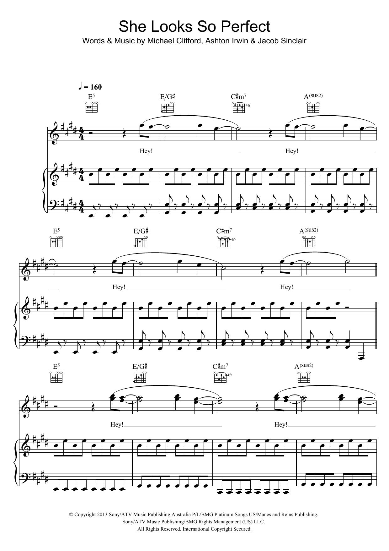 5 Seconds of Summer She Looks So Perfect Sheet Music