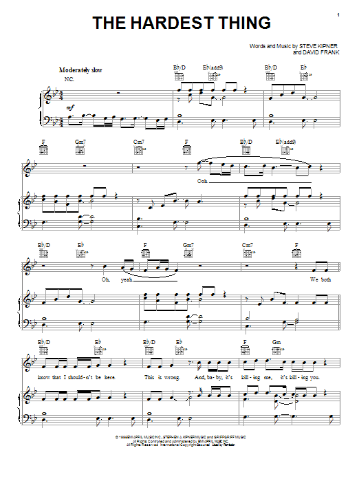 98° The Hardest Thing Sheet Music