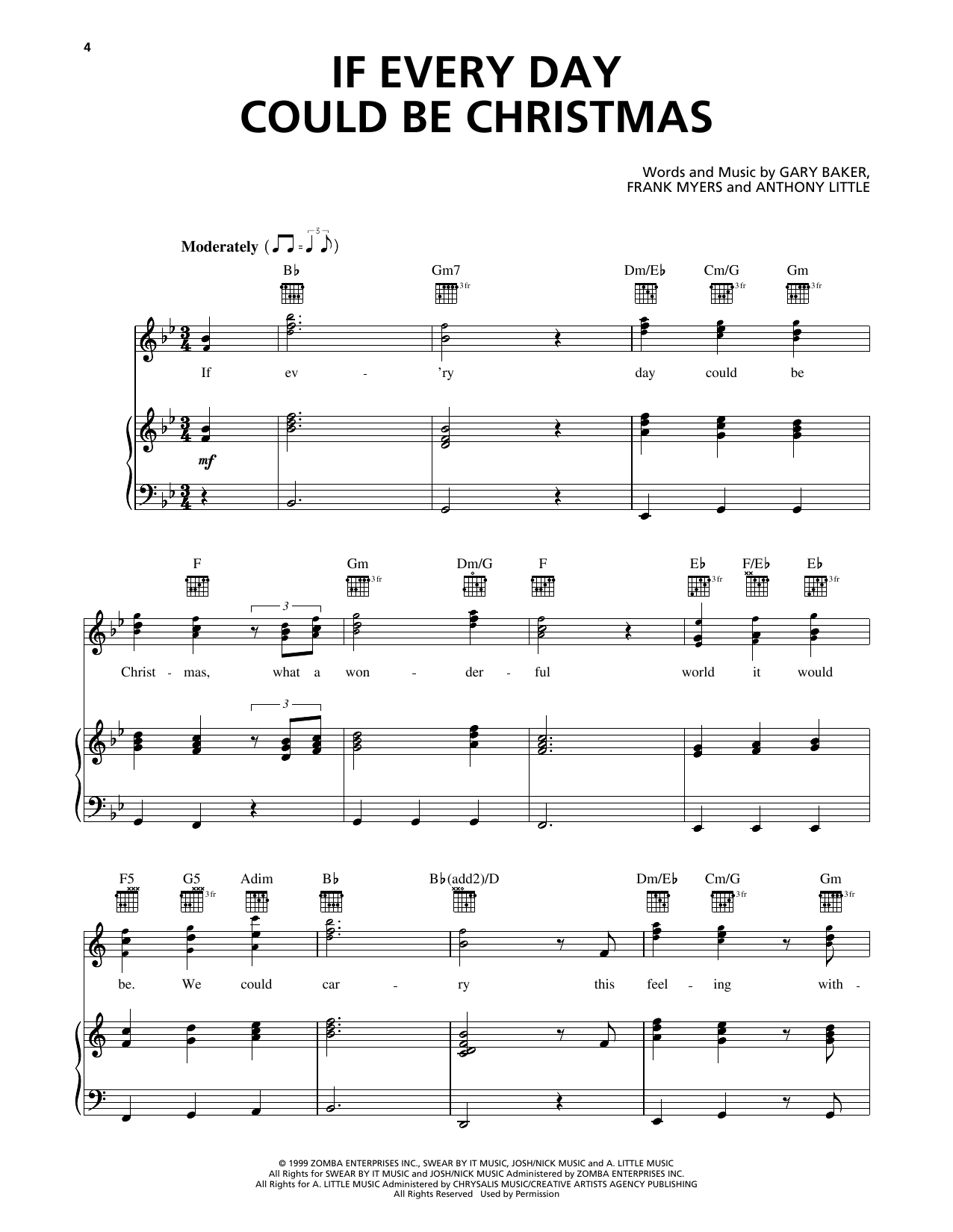 98º If Every Day Could Be Christmas Sheet Music