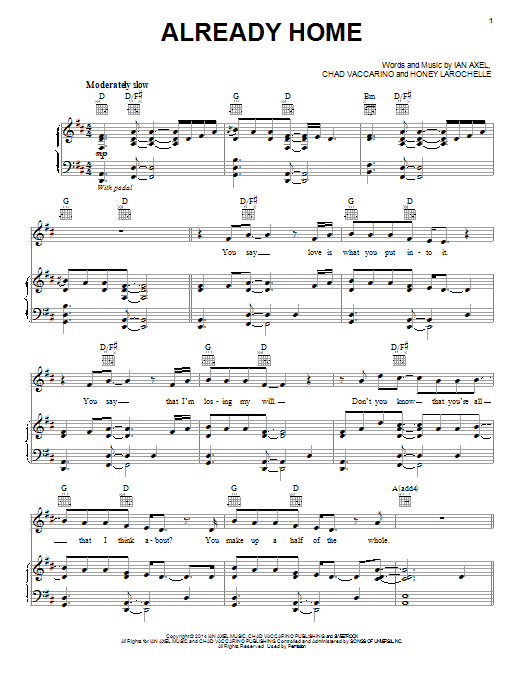 A Great Big World Already Home Sheet Music