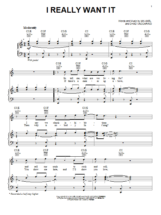 A Great Big World I Really Want It Sheet Music
