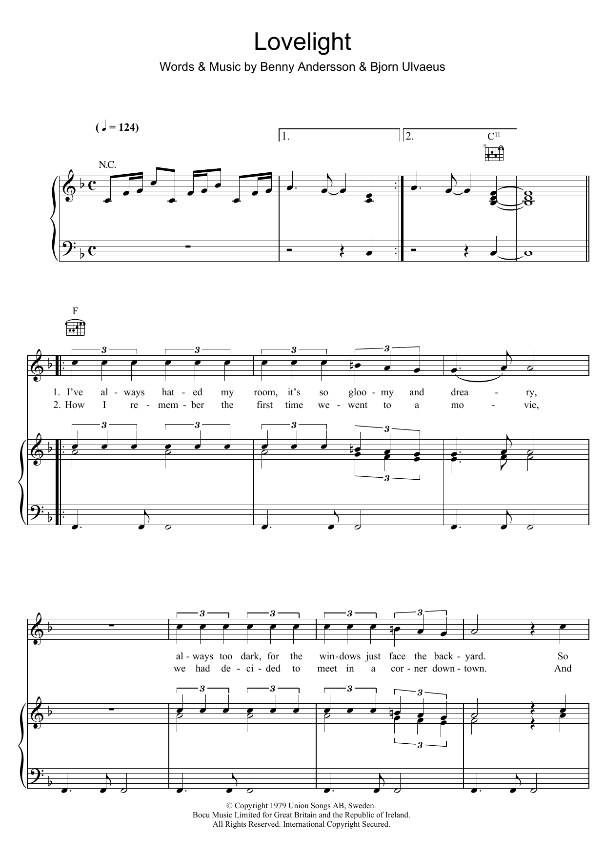 ABBA Lovelight Sheet Music