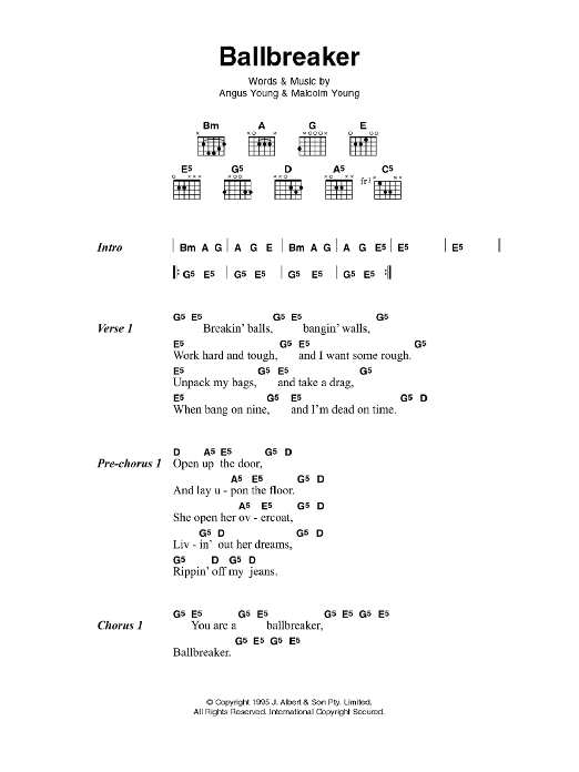 AC/DC Ballbreaker Sheet Music