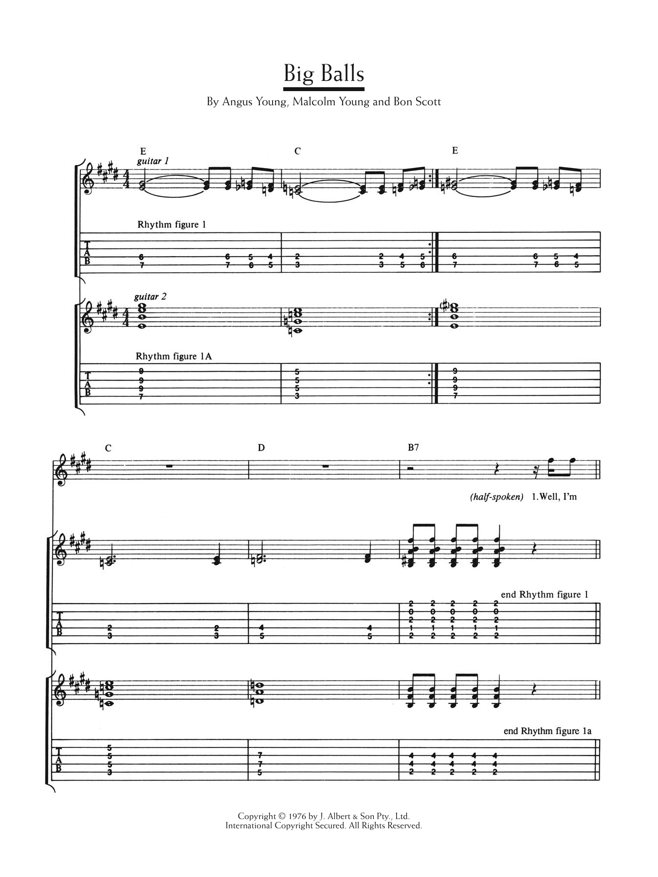 AC/DC Big Balls Sheet Music