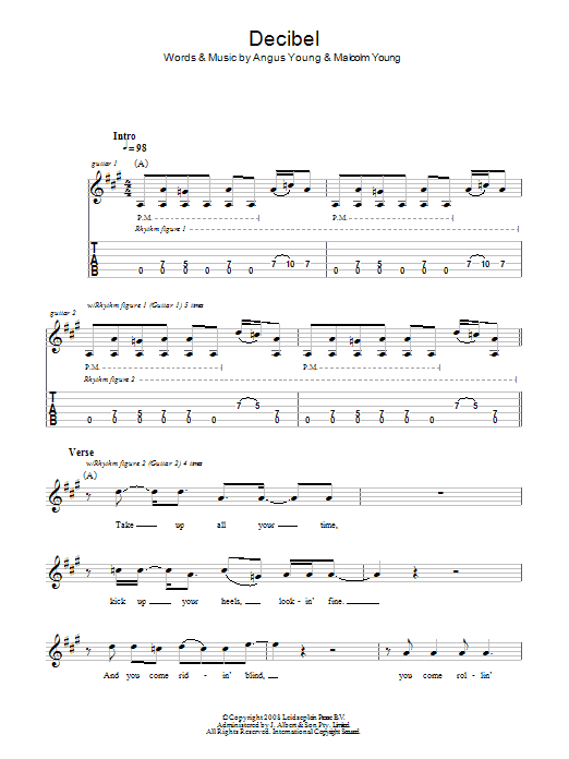 AC/DC Decibel Sheet Music