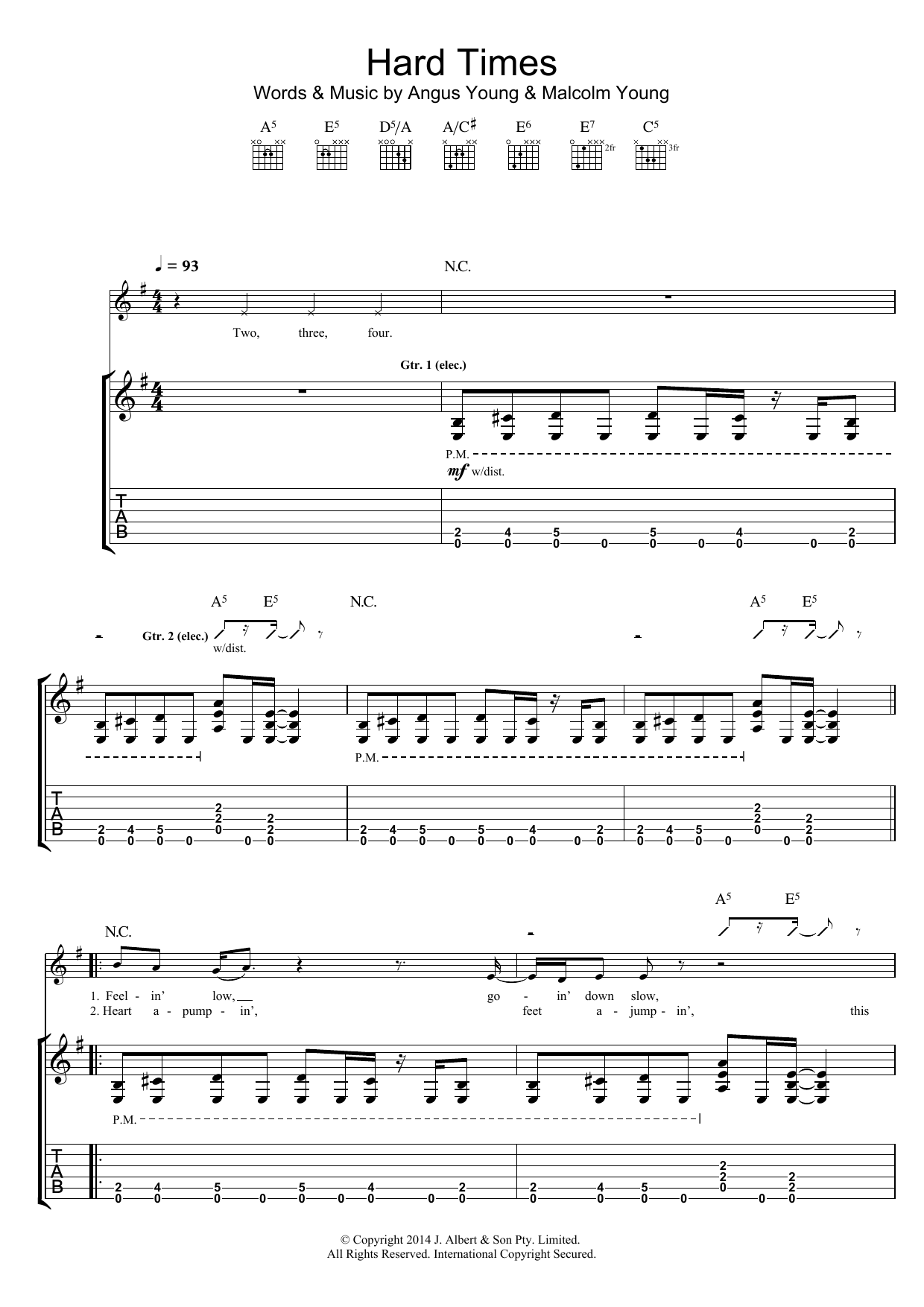AC/DC Hard Times Sheet Music