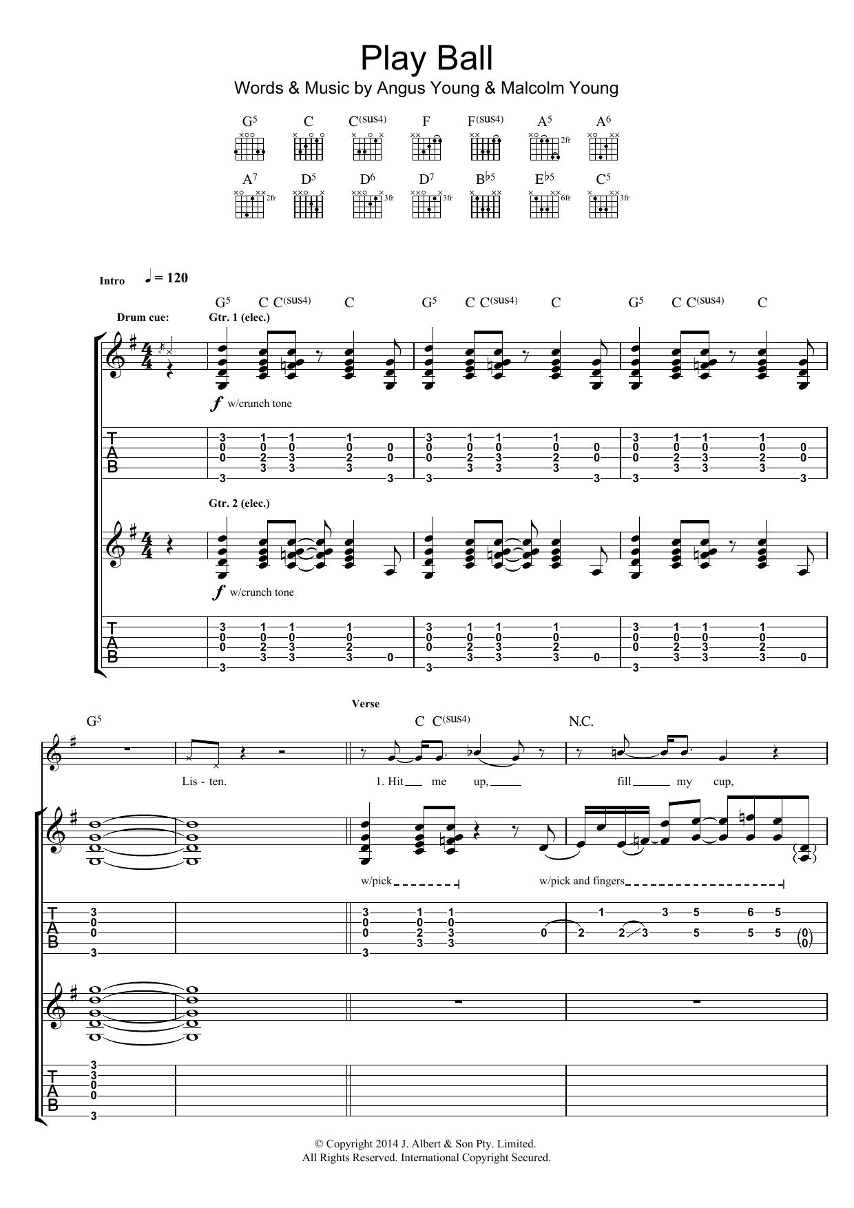 AC/DC Play Ball Sheet Music
