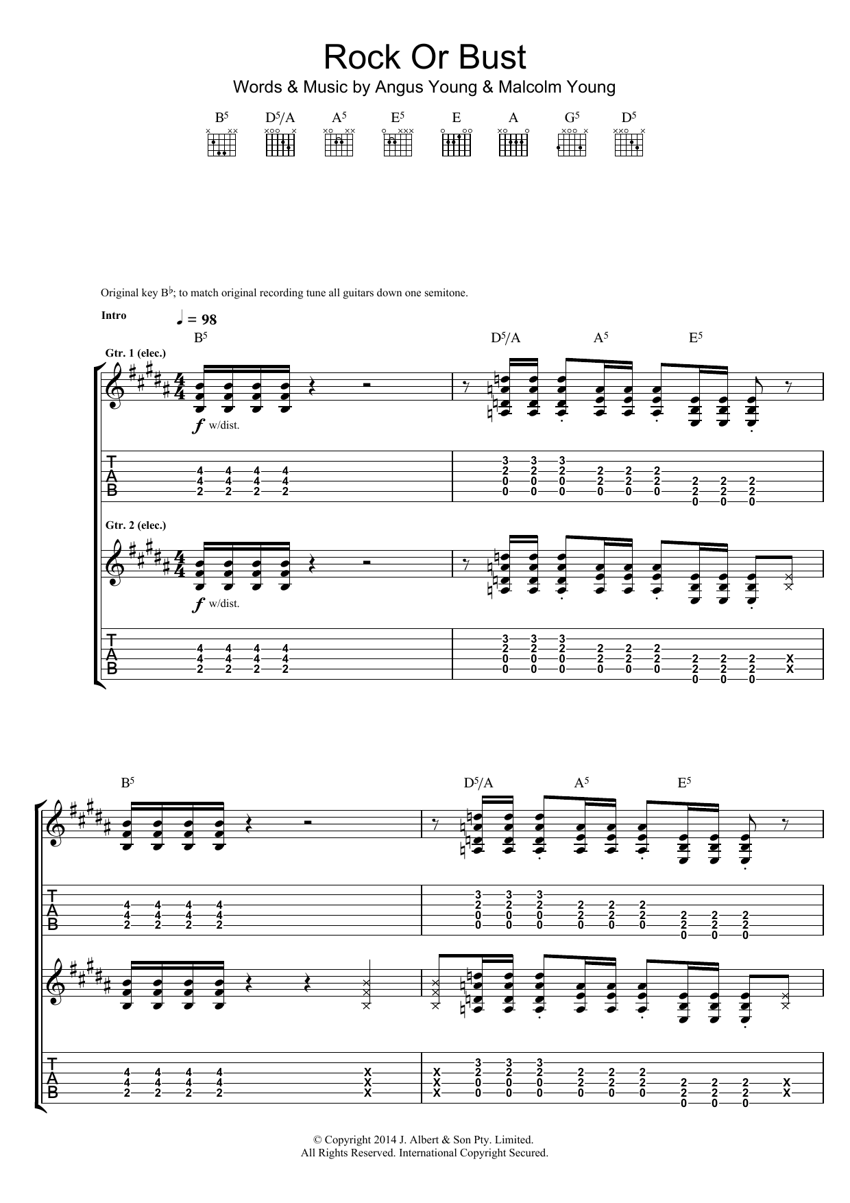 AC/DC Rock Or Bust Sheet Music