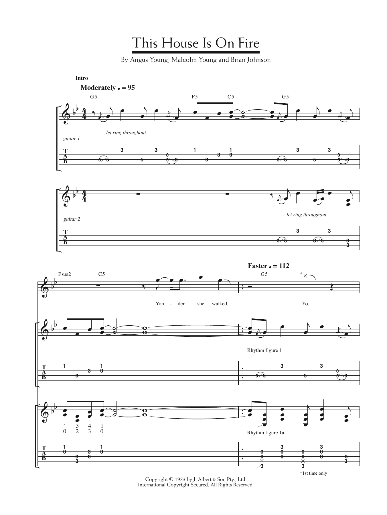 AC/DC This House Is On Fire Sheet Music