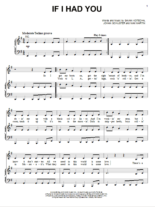 Adam Lambert If I Had You Sheet Music