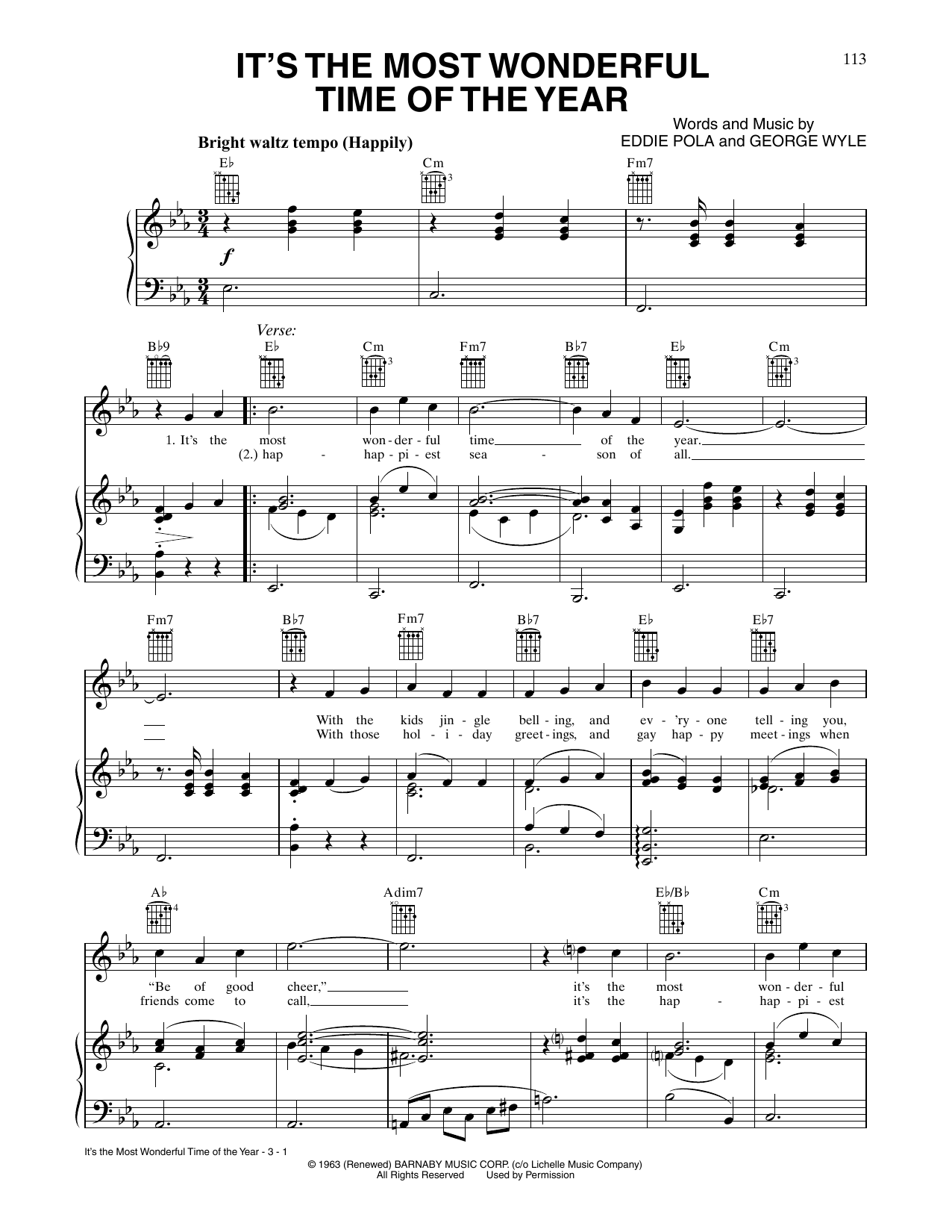 Adam Williams The Most Wonderful Time Of The Year Sheet Music