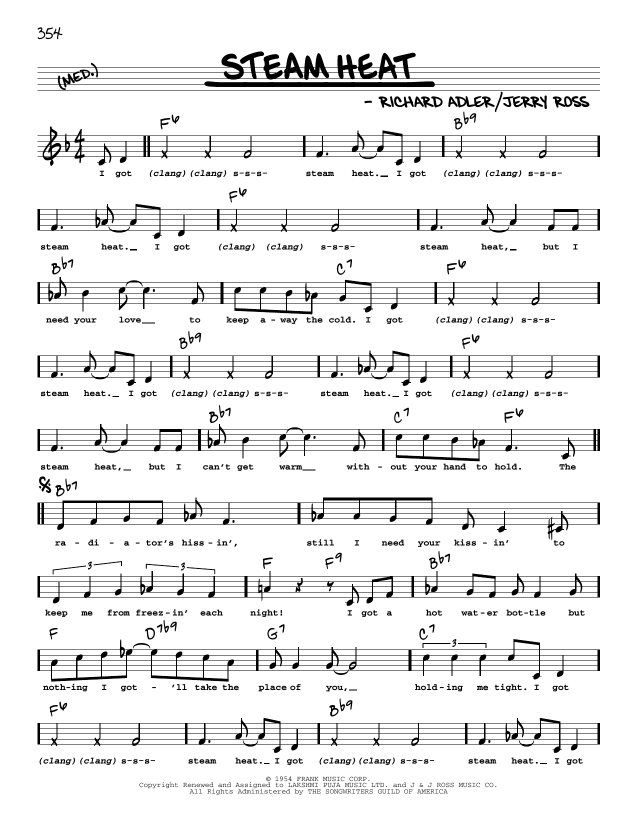 Adler & Ross Steam Heat (High Voice) Sheet Music
