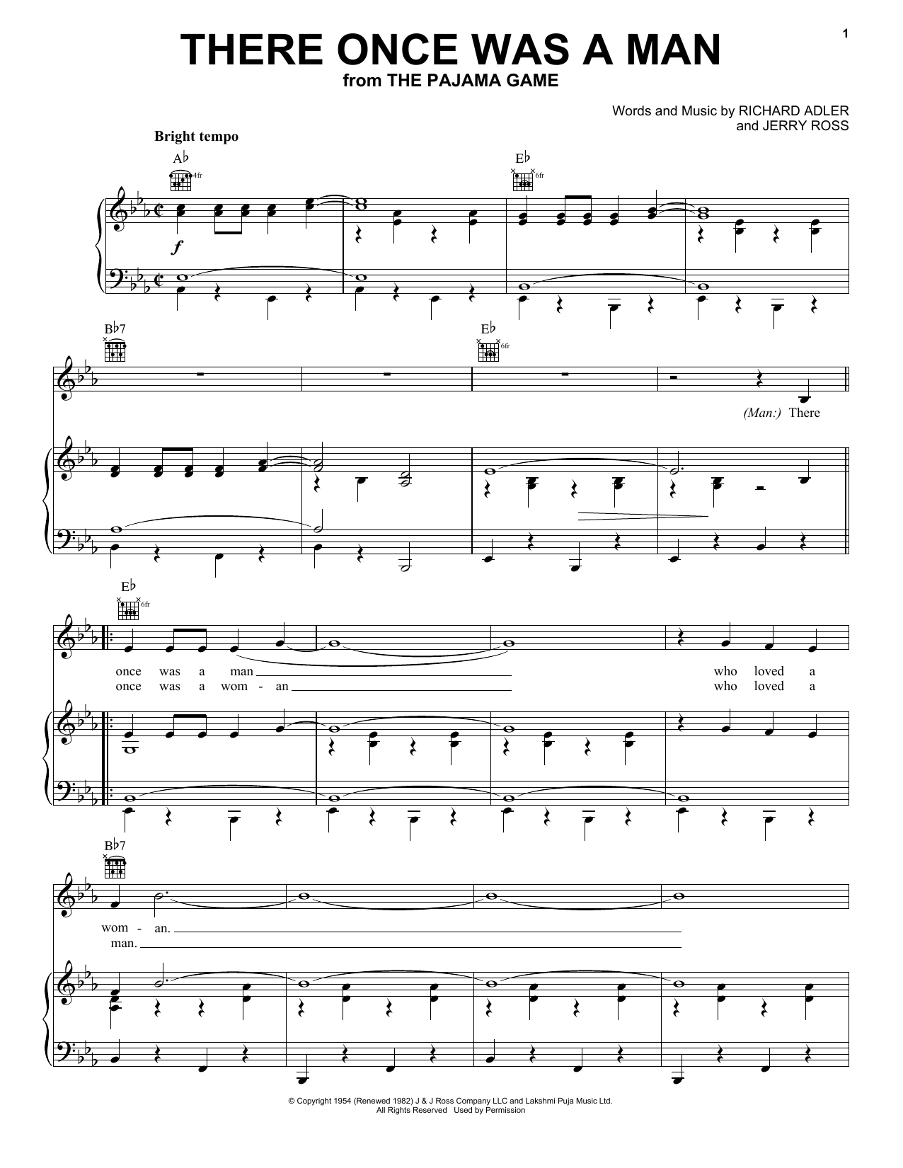 Adler & Ross There Once Was A Man Sheet Music