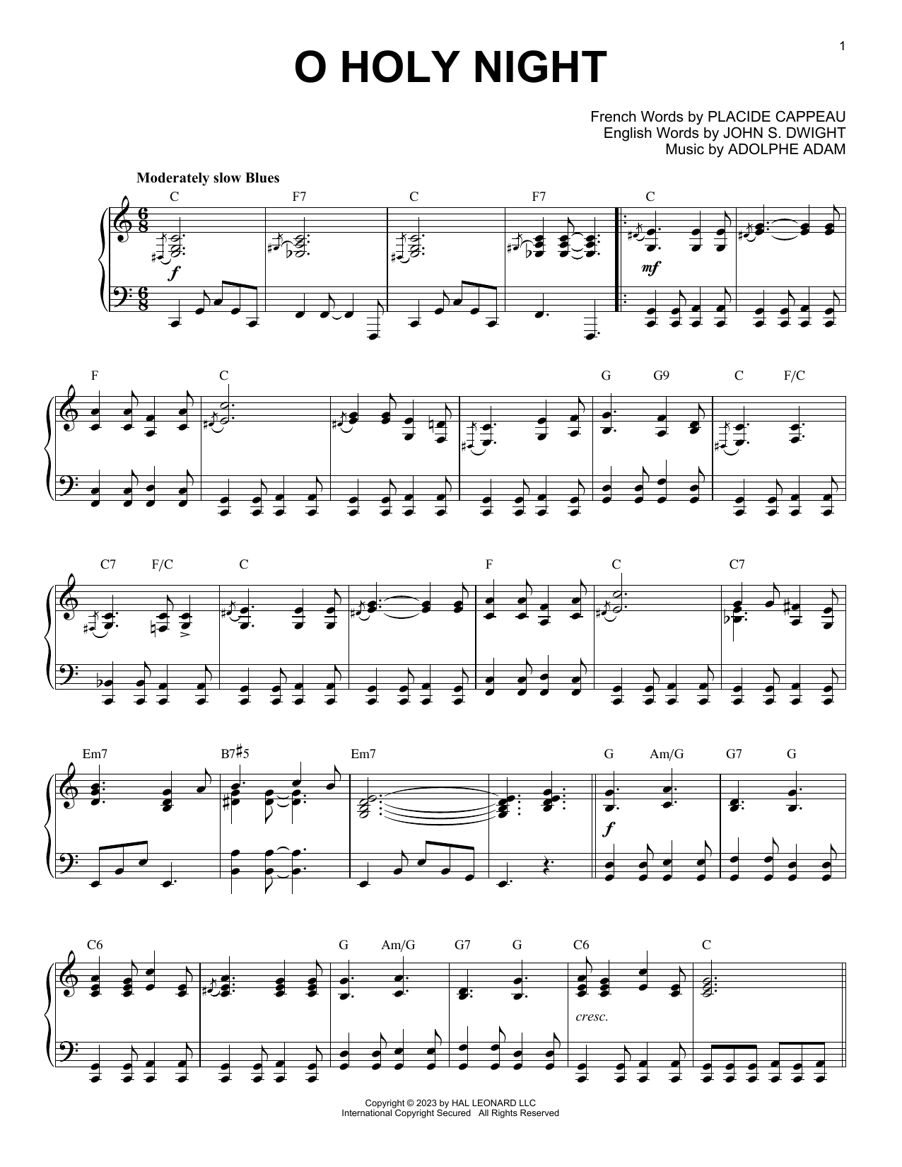 Adolphe Adam O Holy Night [Boogie Woogie version] (arr. Brent Edstrom) Sheet Music