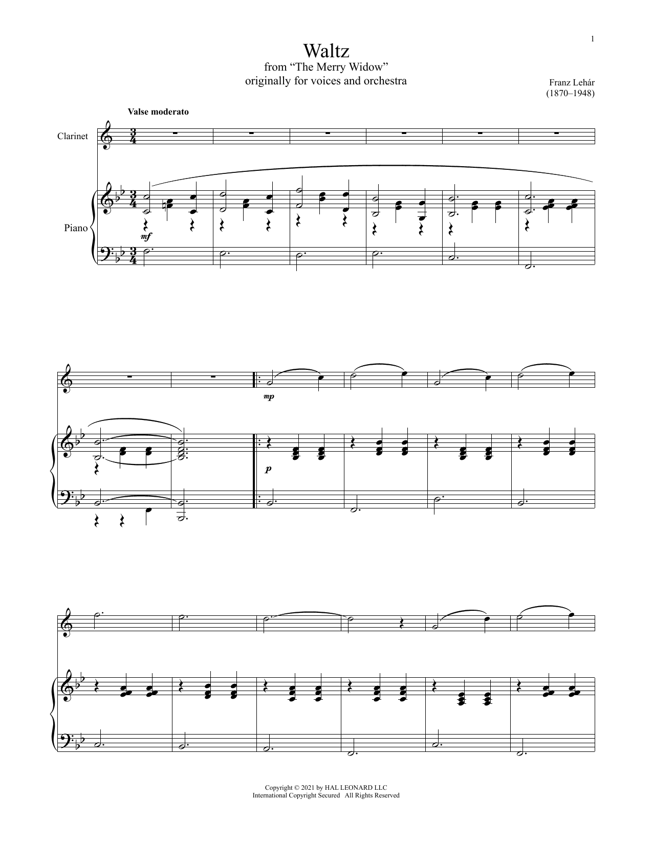 Adrian Ross The Merry Widow Waltz Sheet Music