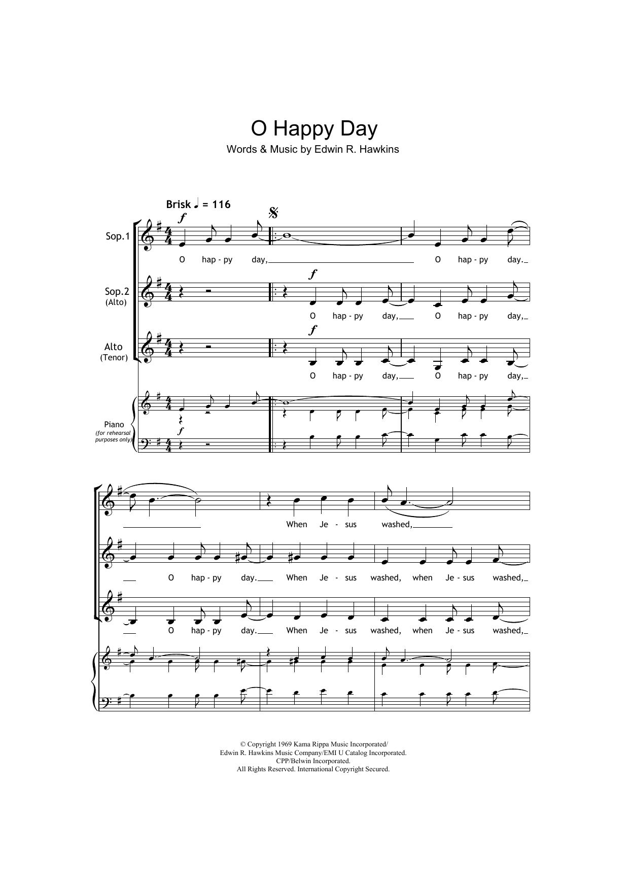 African-American Spiritual Oh Happy Day (arr. Barrie Carson Turner) Sheet Music