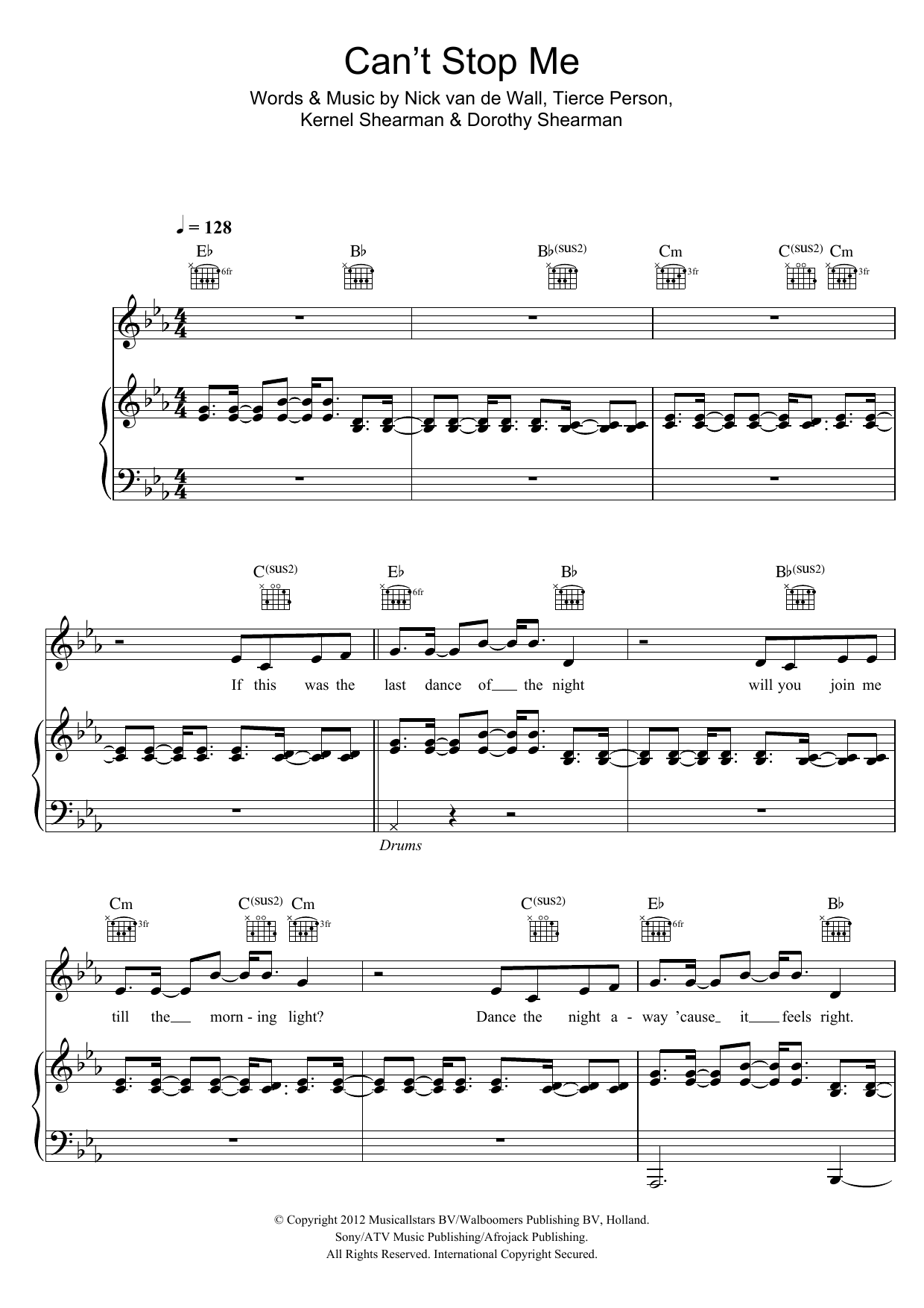 Afrojack Can't Stop Me Sheet Music