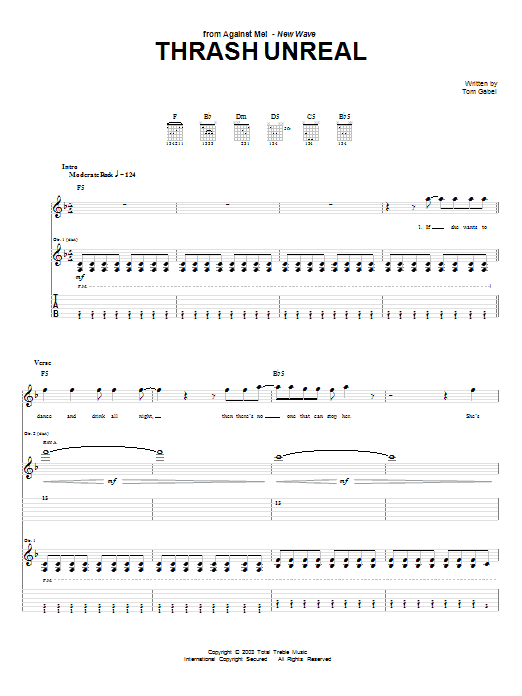 Against Me! Thrash Unreal Sheet Music