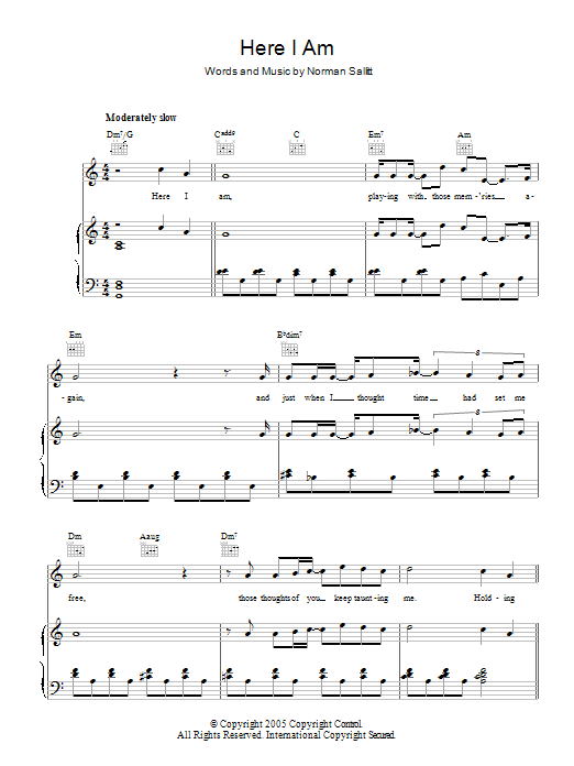 Air Supply Here I Am Sheet Music