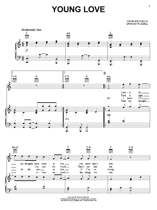 Air Supply Young Love Sheet Music