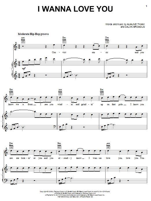 Akon featuring Snoop Dogg I Wanna Love You Sheet Music