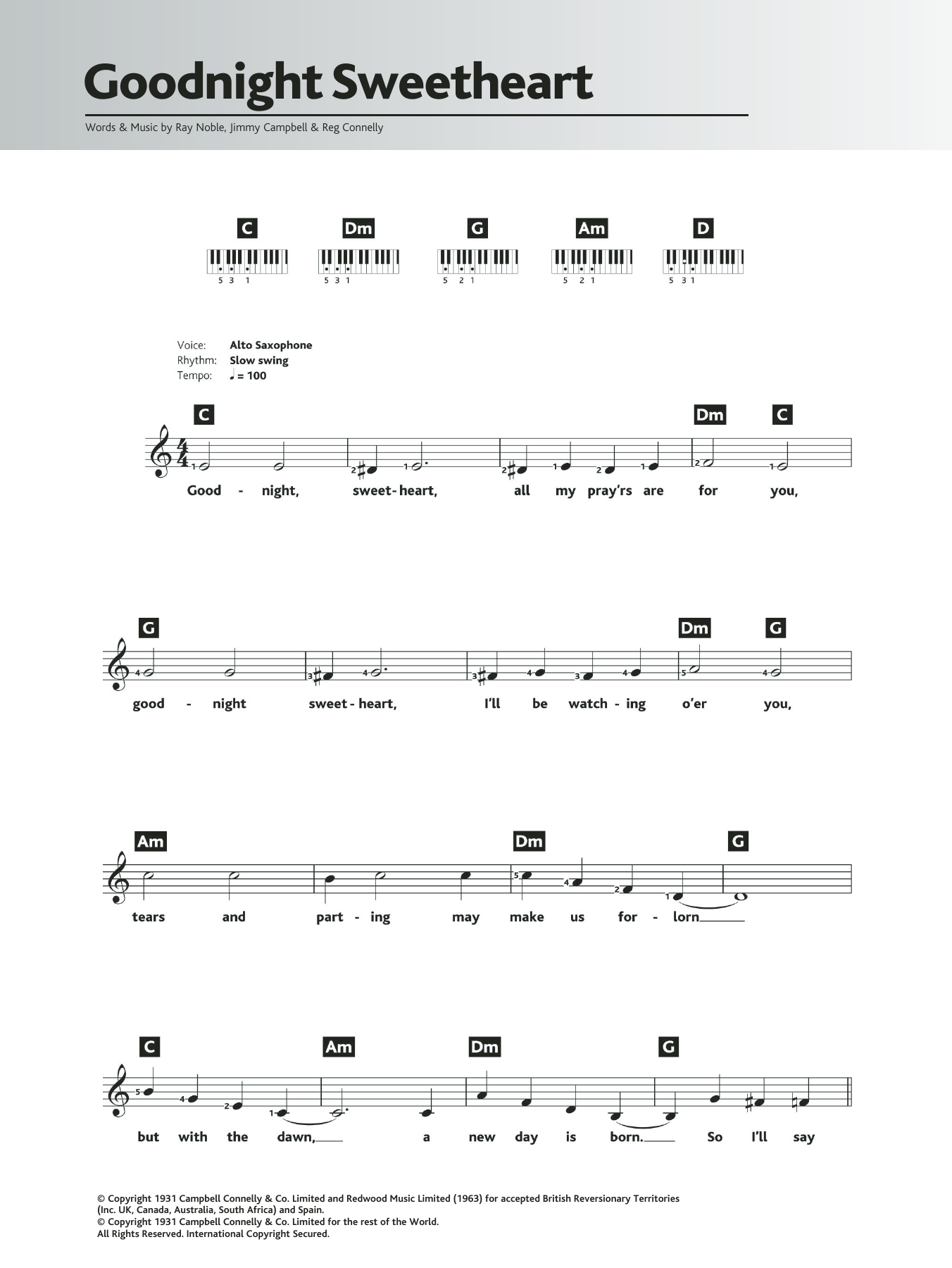 Al Bowlly Goodnight Sweetheart Sheet Music