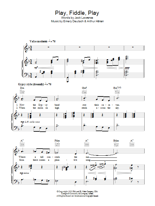 Al Bowlly Play, Fiddle, Play Sheet Music