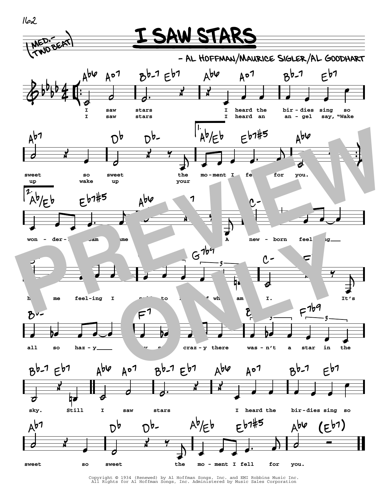 Al Hoffman I Saw Stars (Low Voice) Sheet Music