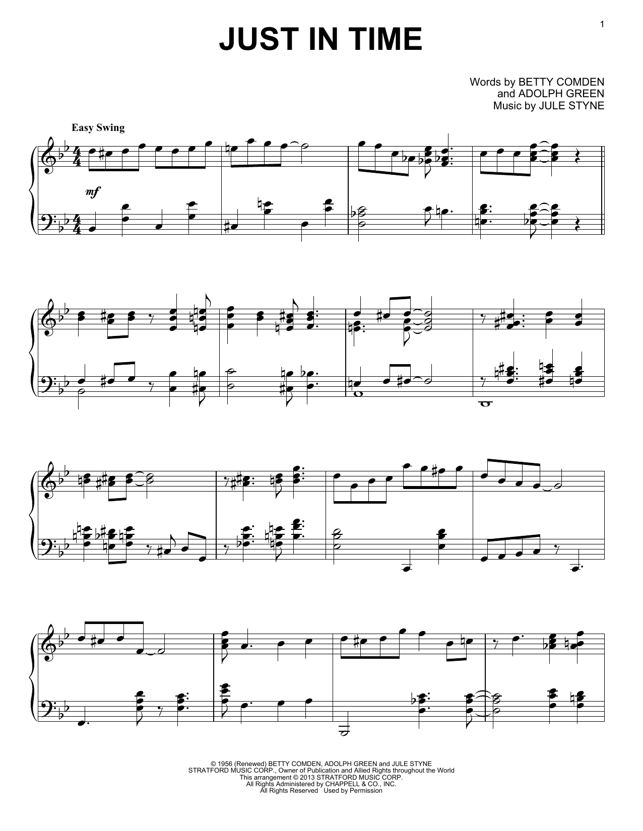 Al Lerner Just In Time Sheet Music