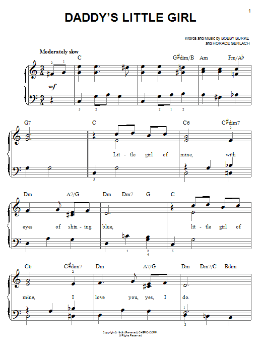 Al Martino Daddy's Little Girl Sheet Music