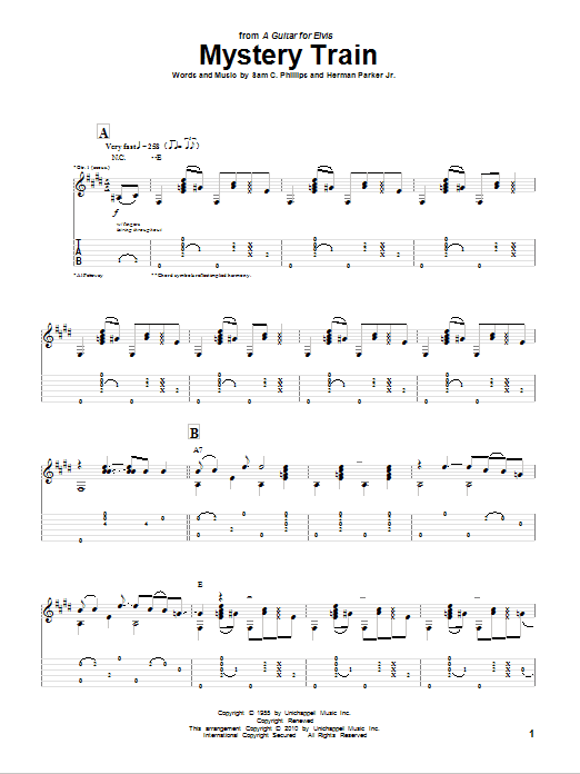 Al Petteway Mystery Train Sheet Music